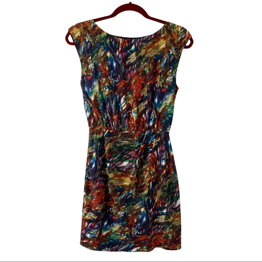 Theory Silk Abstract/Watercolor Dress